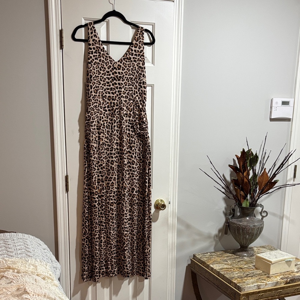 INC International Concepts Leopard Print Maxi Dress - Beige & Black